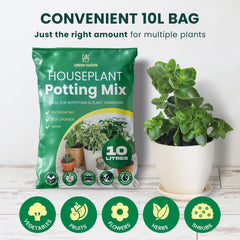 10L Peat Free Multi Purpose Compost Soil for Indoor Plants, Houseplant Potting Mix for Repotting, Herbs & Flowers, Nutrient Enriched All Purpose Plant Soil for Pots & Planters