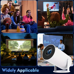 A Compact Projector That Can Decode 4K Videos, Has a Local Resolution of 720P, And Features Wireless And Wireless 5.2 Connectivity. This Portable Device Includes Automatic Vertical Keystone Correction And a Stand That Can Rotate 180 Degrees