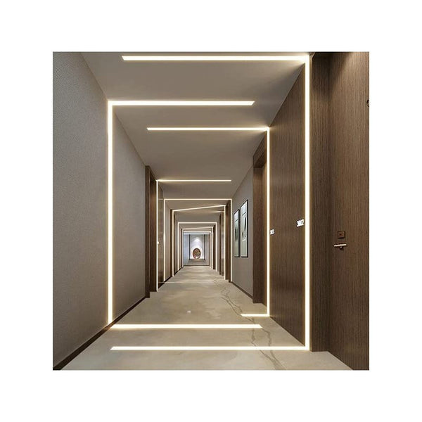 6-Pack LED Drywall Aluminum Profile Kit – 6M Total Length – Recessed Plaster-In Channel for <12mm LED Strips – Frameless Flush Mount with Diffuser Cover – Easy to Cut & Install