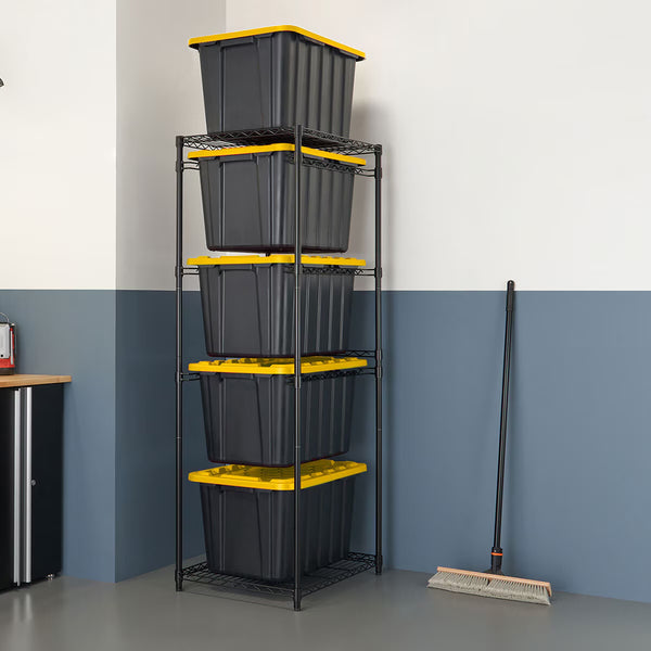 TRINITY 5 Tier Black Storage Bin Rack