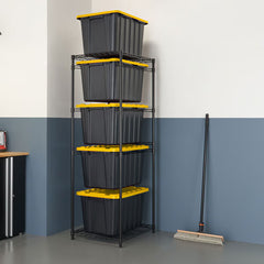 TRINITY 5 Tier Black Storage Bin Rack
