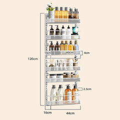 Heavy Duty 6-Tier Metal Over The Door/Wall Mounted Pantry Organizer - Space-Saving Vertical Kitchen Storage Shelf with Hanging Rack, Suitable for Cans, Spices, Pantry Organization - Easy Installation, Door/Wall Mountable