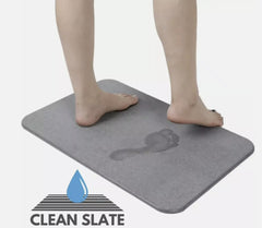 Grey,Quick Dry Diatomite Bath Mat - Clean Slate (Marble)