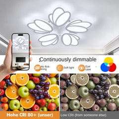 LED Ceiling Lighting and Remote Control, LED Ceiling Light, Dimmable Ceiling Light, Living Room Fan, Suitable for Bedroom Dining Room Office