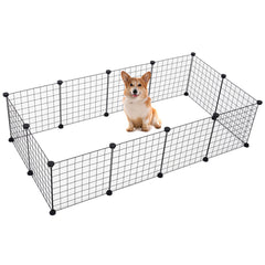 Dog Playpen, Cat Playpen, Small Animal Playpen Metal Pet Playpen for Small Dogs Cats Including 12 Panels, Portable Small Animal Wire Cage for Indoor Yd Fence for Guinea Pigs, Rabbits Kennel Crate Fence, Dog Fence for Puppy, Kitten, Hamster, Turtle, Hedgeh