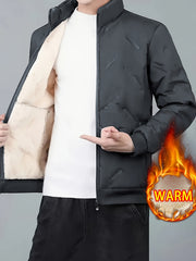 Men's 2pcs Casual Set: Fleece-Lined Thickened Jacket and Pants. Heavyweight Winter Sportswear with Zippered Cardigan Jacket, Fleece-Lined Warm Outerwear, Lamb's Lining. Matching Couple's Outfit for Men and Women. Leak-Proof Top and Pants with Elastic