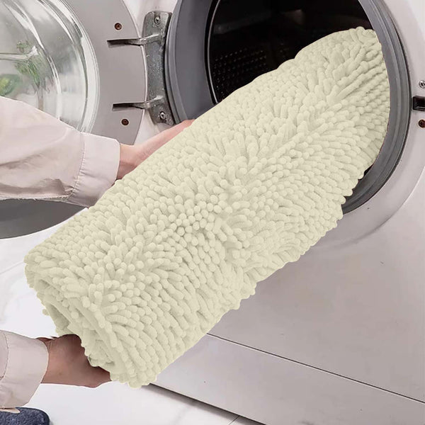 1pc Soft Chenille Bath Mat – Durable Chenille Rug with Non-Slip Backing, Stylish Bathroom Rug, Machine Washable Bath Mat, Non-Slip Area Rug for Shower Room & Home Use