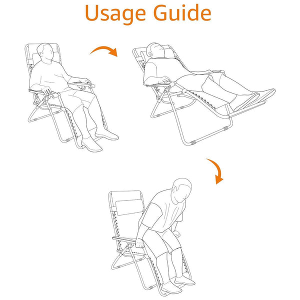 NEW Zero Gravity Chair Reclining Sun Lounger Outdoor Garden Folding Adjustable