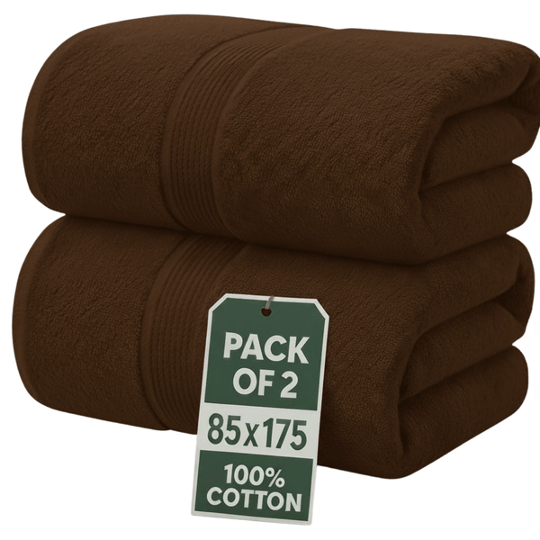 Set of 2 Jumbo Extra Large Bath Sheets – 85 x 175 cm Super Soft, Highly Absorbent, Quality Towels for Bathroom, Spa, Gym & Hotel Use