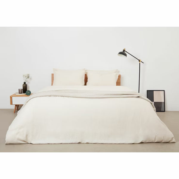 Panda Bamboo & French Linen Natural Duvet Cover Set in 3 Sizes
