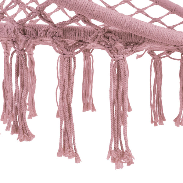 Courtyard Woven Hanging Basket, Hanging Cotton Rope Iron Ring Hanging Chair, Balcony Rocking Chair, Suitable for Indoor, Outdoor, Home, Balcony, Courtyard, Garden, Maximum Load Capacity: 200kg, Material: Iron Ring, Cotton Rope (No Include Cushion)