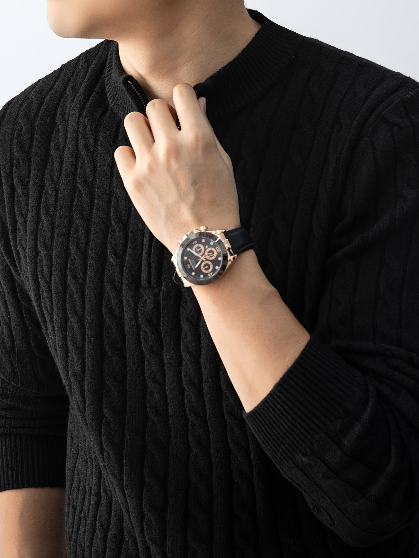Christmas Gift for Men, New Twist Zipper Collar Pullover Sweater, Autumn And Winter Style, with Velvet, Thickened, Warm And Cold-Resistant, Can Be Worn Inside Or Outside, Casual And Versatile Essential, Knit