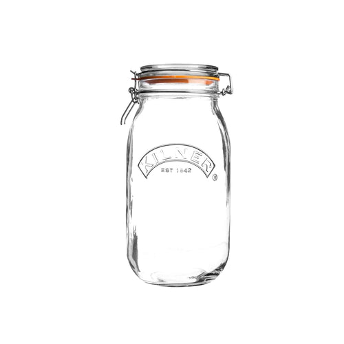 Kilner Clip Top Jar 1.5 Litre (1500 Ml) Airtight Glass Storage Jar for Preserving Fruits Vegetables Coffee Tea Rice Flour Nuts Pasta