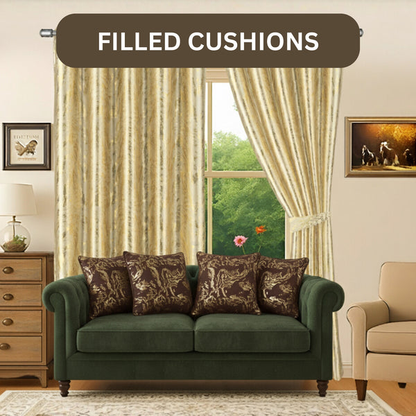 Set of 4 Marble Style Cushions Filled, Soft Decorative Pillows for Sofa, Couch, Bed & Living Room, Modern Gold Marble Pattern Accent for Home Décor