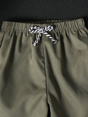 2pcs Set Boys' Casual T-Shirt and Shorts Set