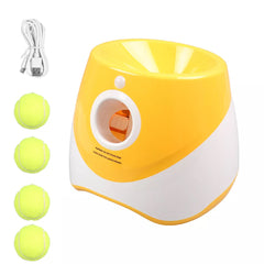 [Automatic Dog Ball Launcher] Automatic Dog Ball Launcher with 3 ETPU Durable Balls, 3 Adjustable Distances (9.8ft/19.7ft/29.5ft), Rechargeable with USB Charging Cable | Interactive Toy for Small and Medium Dogs, Intelligence Training and Simulation
