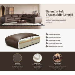 Simon Li Westbrook Brown Leather Corner Sofa