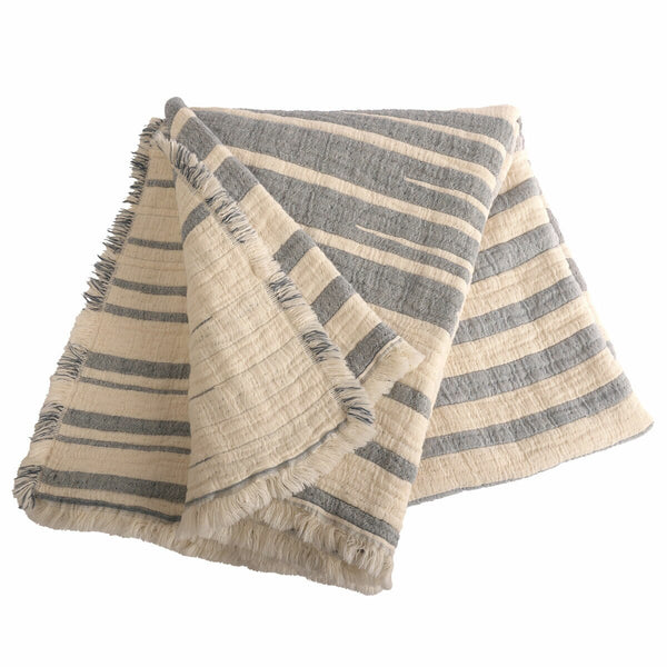 Life Comfort Reversible 100% Cotton Gauze Throw in Blue, 127 X 162 Cm