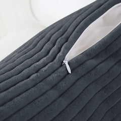1pc Stripe Velvet Cushion Cover – Soft Luxury Cushion Case, Modern Textured Design, Machine Washable for Sofa & Bedroom Decor, Ideal Gift