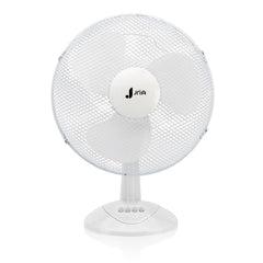 12” Portable Desk Fan – 3-Speed Table Fan with 90° Oscillation, Adjustable Tilt Head & Quiet Operation – Compact Air Circulator for Bedroom, Office, or Home (White)