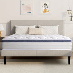22/25cm Memory Foam Hybrid Mattress, Silent Innerspring & Pocket Springs for Cool-Sleep Comfort, Single,  Double, Double Sizes, Mattress In A Box