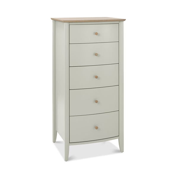 Bentley Designs Whitby Scandi Oak & Soft Grey 5 Drawer Chest of Drawers