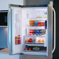 Clearspace Drink Organizer for Fridge & Soda Can Dispenser - Fridge Organization & Can Organizer for Refrigerator Stackable Can Holder Dispenser with Lid - Holds 12 Cans Each, BPA Free - Set of 4