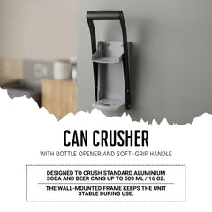 16oz Wall-Mounted Can Crusher | Heavy-Duty with Non-Slip Handle for Recycling Non-Slip Handle & Easy Operation