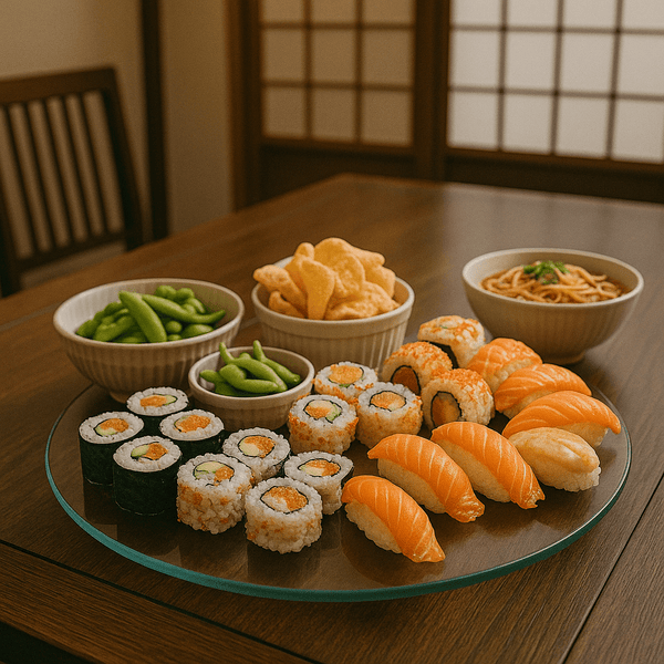 35cm Glass Lazy Susan Turntable with Rotating Design, Non-Slip Base, Round Rotating Serving Tray for Dining Table, Parties, Centerpiece Display, Kitchen Organizer