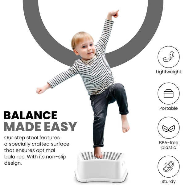 Plastic Child Foot Step Stool Anti-Slip Cover on Top For Children Practical Non-Slip Toilet Step | Toilet Steps For Toddlers | Step Stool | Toddler Step Stool | Toilet Seat & Step, Toilet Stool