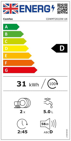 COMFEE' Table Top Dishwasher, Mini Countertop Dishwasher with 6+3 Programs, Steam Wash, Baby Care & Fruit Wash, No Plumbing, Delay Start, 72H Storage - White