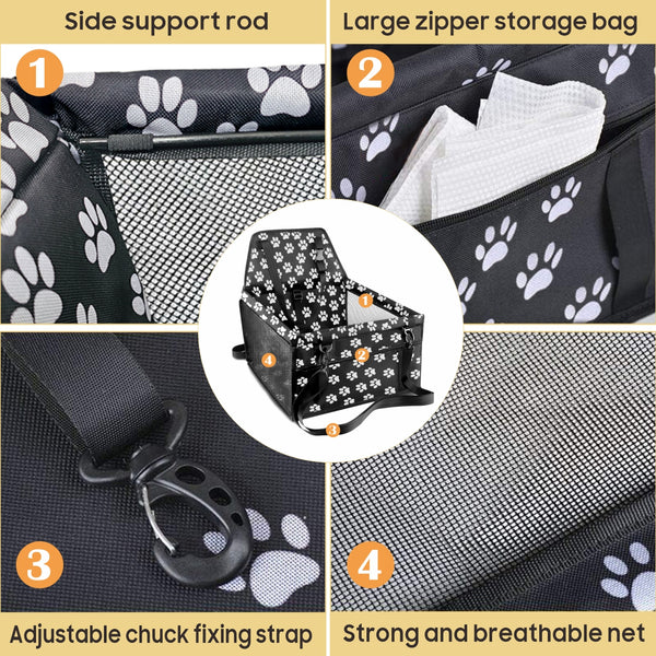 Portable Breathable Bag for Pets, Designed As a Booster Seat for Travel with a Seat Belt