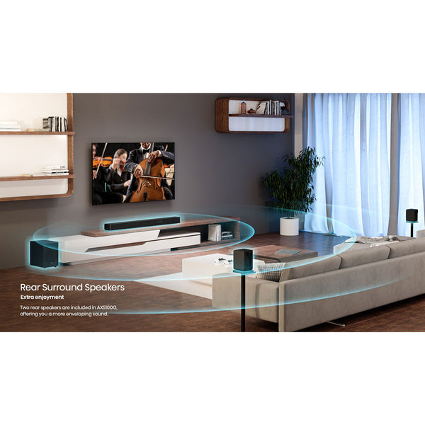 Hisense AX5100G 5.1Ch, Soundbar with Wireless Subwoofer, 2 Rear Speakers and Bluetooth
