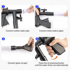 Fish tank bottom sand cleaner, manual aquarium vacuum siphon kit, quick water change without plug in, equipped with anti escape net, sand washing and water changing tool