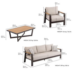 Mode Trenton 4 Piece Deep Seating Patio Set + Cover