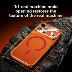 Full Coverage Magnetic Glass Phone Case Shockproof Drop Protection Ultra Thin Matte Finish Compatible with iPhone 17 16 15 Pro Max Series Models