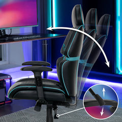 DPS® Centurion Gaming Office Chair with Adjustable Headrest, Black
