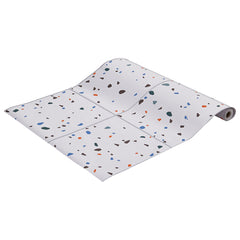Terrazzo Matte Floor Wallpaper Peel and Stick Wall Tiles Contact Paper Vinyl Sticky Back Plastic for Countertops Waterproof Self Adhesive Removable Cabinets Kitchen Bedroom Furniture 60cm x 500cm