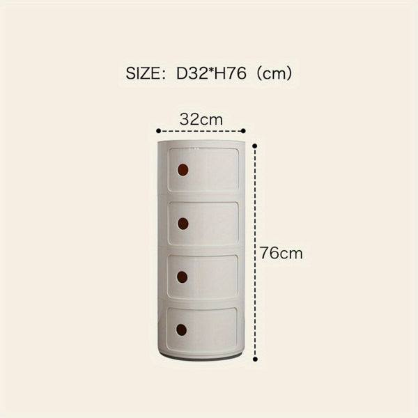 Transport Round Cabinet with Sliding Doors, Multi-Tiered Round Storage Unit