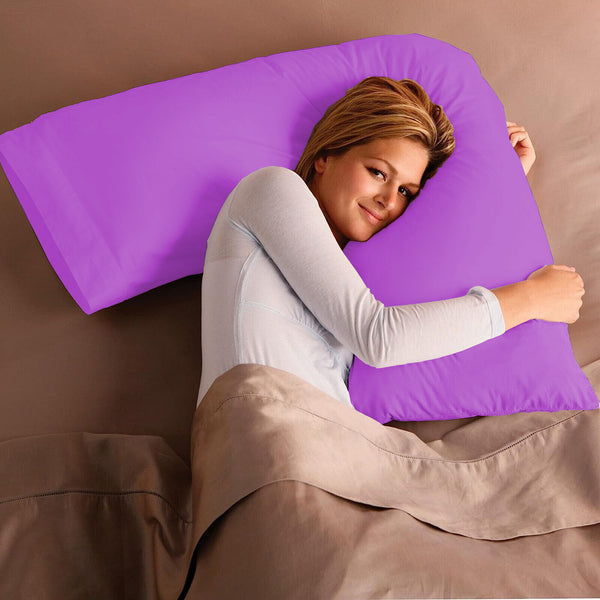Adam Home V Pillow with Pillowcase Extra Filled Hollow Fiber for Neck Support, Orthopedic, Maternity Pregnancy & Nursing Super Soft & Comfortable V shaped Pillow with Pillowcase