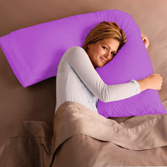 Adam Home V Pillow with Pillowcase Extra Filled Hollow Fiber for Neck Support, Orthopedic, Maternity Pregnancy & Nursing Super Soft & Comfortable V shaped Pillow with Pillowcase