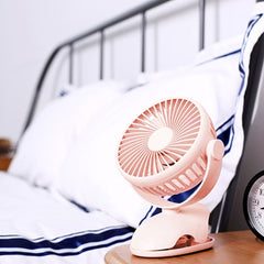 Mini USB Rechargeable Clip Fan, 4-Speed Quiet Fan, 360° Adjustable Fan, Pink Portable Fan, Removable & Cleanable, Clip-On Design Fan, 19.5x13x13cm