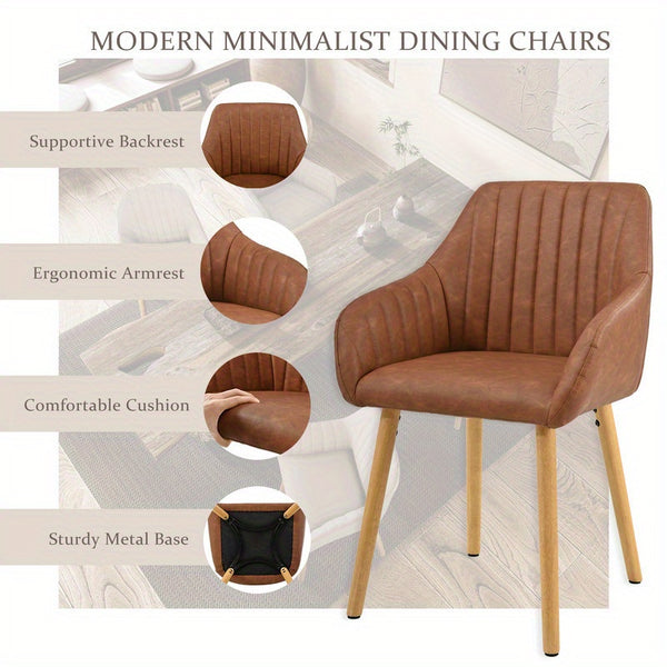 Modern Scandinavian Dining Chairs Suitable for - Ergonomic Armrests & Padded Seats with Cushioned Backrest, Soft /Upholstery & Sturdy Legs - - Modern Chairs, for, or for Company Events (Assembly Required)