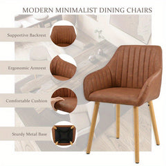Modern Scandinavian Dining Chairs Suitable for - Ergonomic Armrests & Padded Seats with Cushioned Backrest, Soft /Upholstery & Sturdy Legs - - Modern Chairs, for, or for Company Events (Assembly Required)