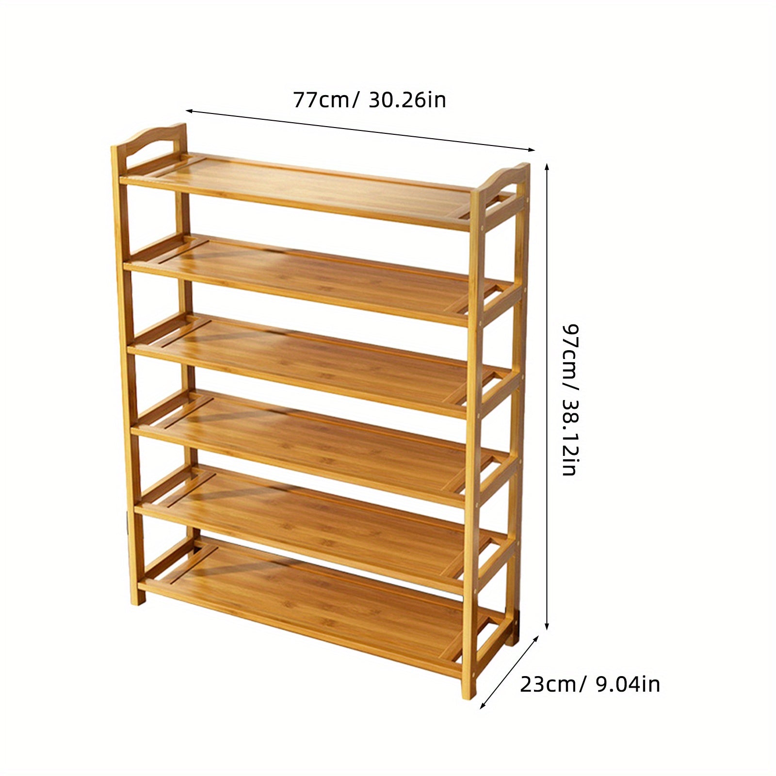 TOYANDONA Space-Saving Bamboo Shoe Rack, Multi-Tier Freestanding Organizer, 4/5/6 Tier Organizational Shelf for 24-30 Pairs of Shoes, Suitable for Entryway, Closet, Bedroom And Hallway Storage