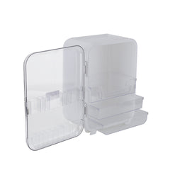 Multi-Function Make Up Case with Transparent Drawers, Plastic Jewelry Box, White Drawer-style Storage Box for Office, Bathroom, Dressing Table, Bedroom, Living Room, Desk, 25.5*20*36cm