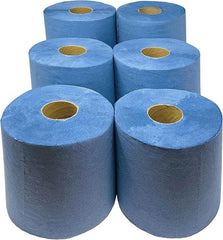 6 x Centrefeed Blue Rolls | 2 Ply Embossed Paper Towels | Strong & Absorbent | UK Supplier | Perfect for Commercial & Kitchen Use Cleaning
