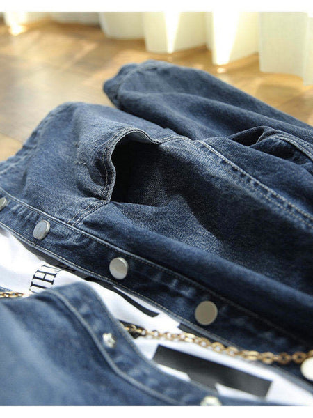 Women's Oversized Denim Jacket - 2025 New Style Collar & Chest Pocket, Youthful Age-Defying Fit, Casual to Dressy Coat for Jeans Blazer (Machine Washable, Spring/Fall Outerwear) - Versatile College to Workwear