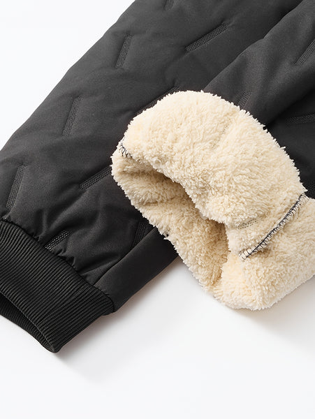 Two-Piece Men'S Casual Suit, Fleece-Lined And Thickened Men'S Jacket And Pants, Heavy And Thick Men'S Top And Bottom, Winter Sports Casual Zipper Cardigan Jacket, Fleece-Lined Warm Jacket, Lamb Fleece Lining, Couple'S Same Style for Men And Women