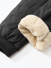Two-Piece Men'S Casual Suit, Fleece-Lined And Thickened Men'S Jacket And Pants, Heavy And Thick Men'S Top And Bottom, Winter Sports Casual Zipper Cardigan Jacket, Fleece-Lined Warm Jacket, Lamb Fleece Lining, Couple'S Same Style for Men And Women